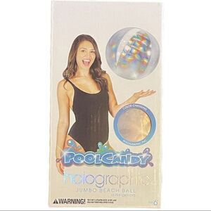 NWT‎ Pool Candy Holographic Jumbo Beach Ball 13.75"